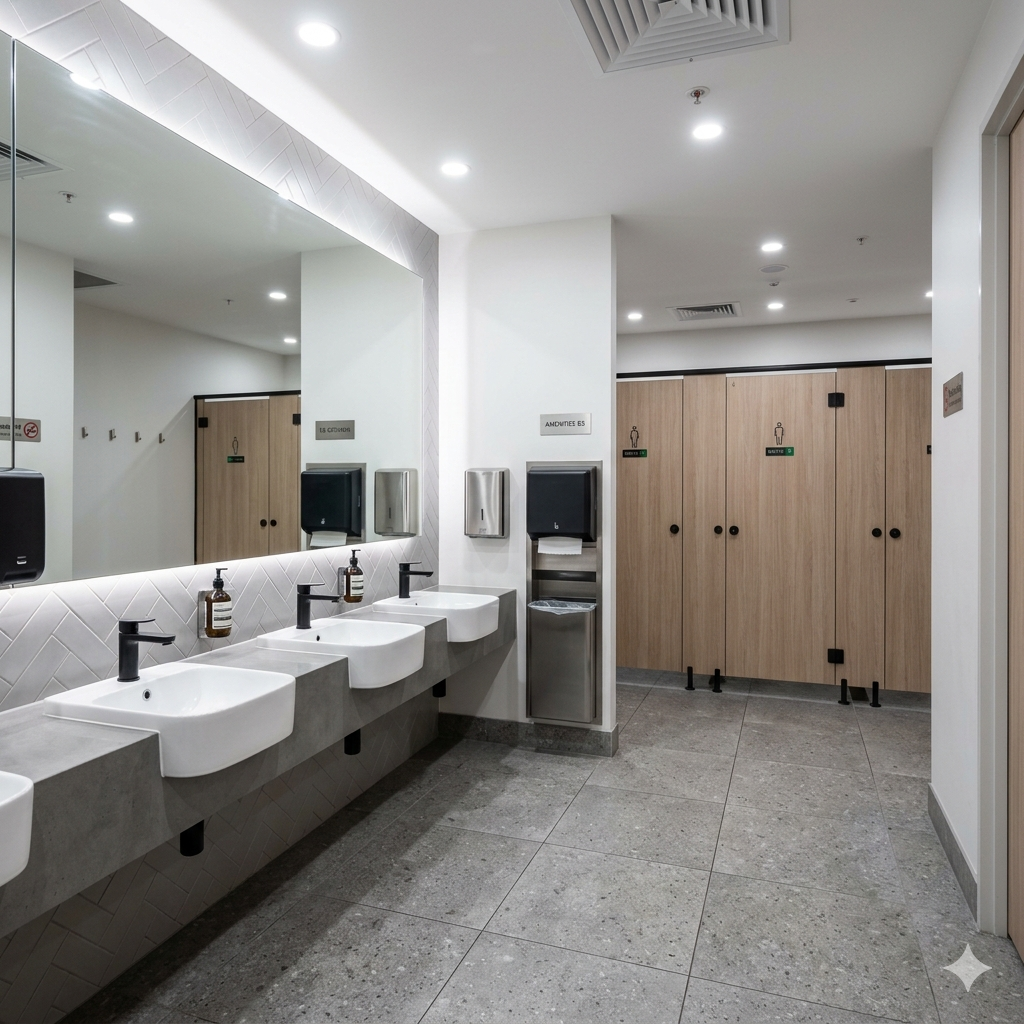 renovated commercial bathroom brisbane